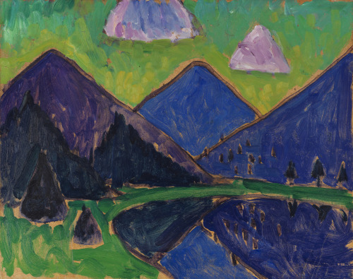 lawrenceleemagnuson:Gabriele Münter (Germany 1877-1962)View of the Murnauer Moos (Blue Mountain