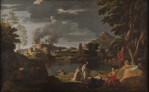 Nicolas Poussin, Landscape with Orpheus and Eurydice (1653)