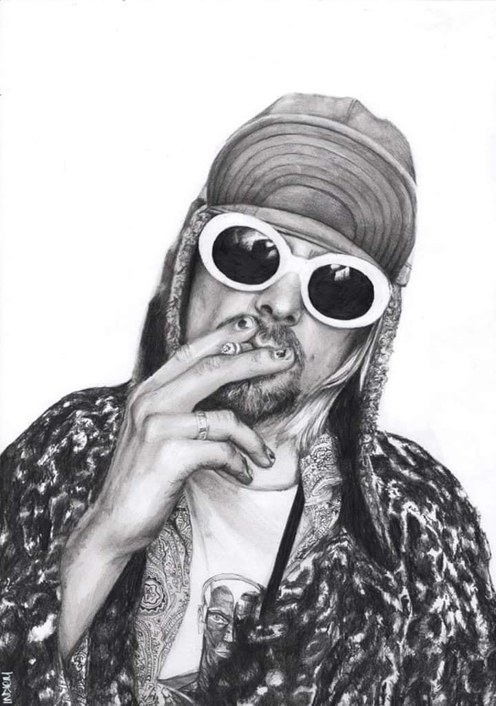 Kurt Cobain drawing by Indie Matharu