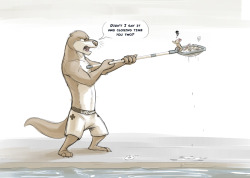 temiree:  Here’s some more adventures of Tem’s Zootopia lifeguarding job at the Little Rodentia Waterpark! Thanks to the small size of rodents, pool skimmers are useful weapons in wrangling stubborn visitors at the end of the day. Also, when Tem isn’t