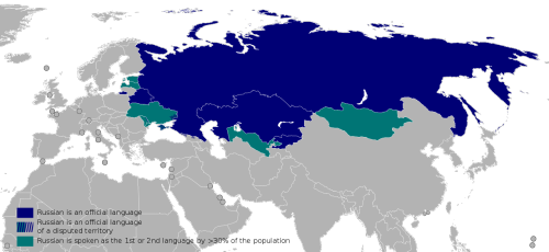 mapsontheweb:  Russian language status and proficiency in the World.