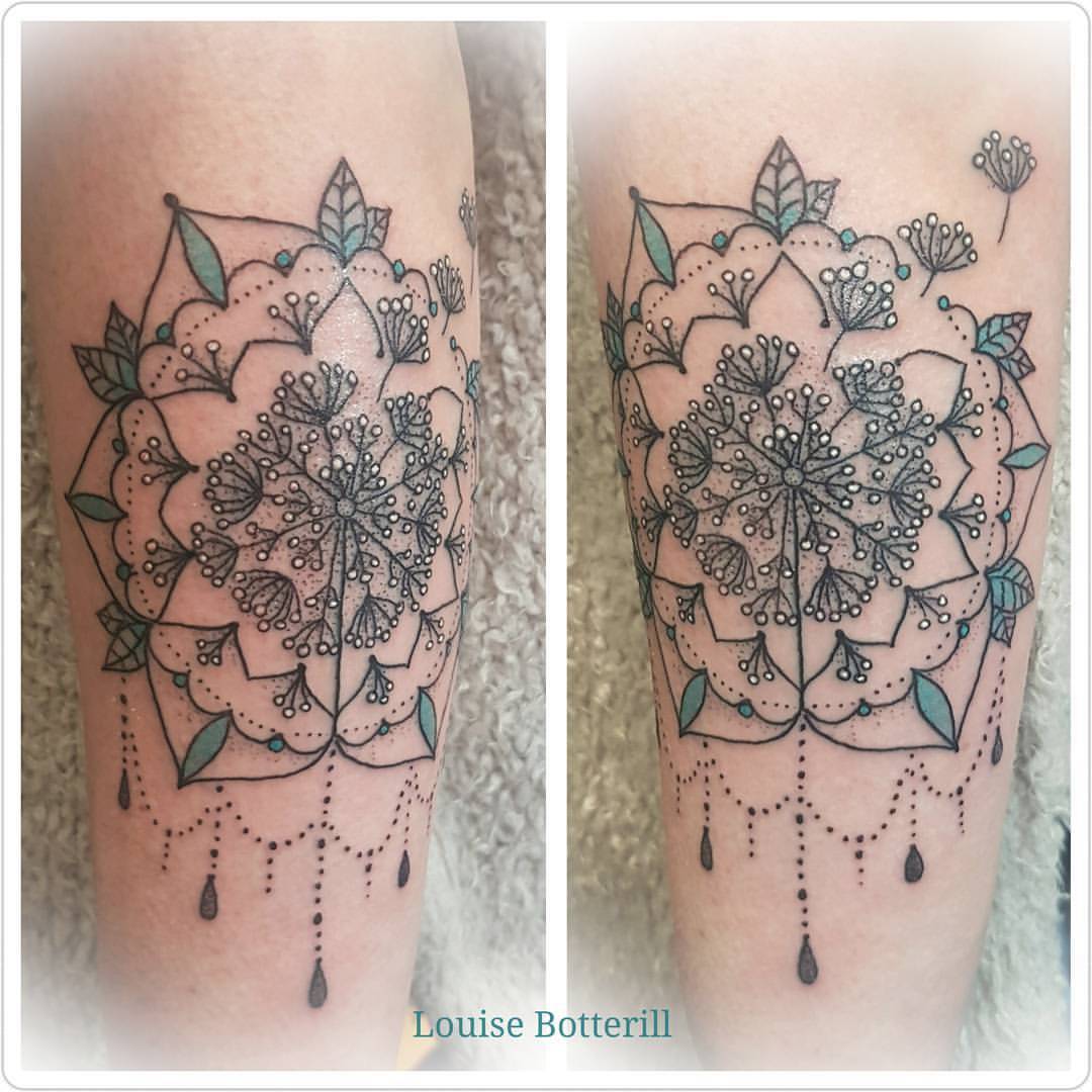 Louise Botterill on Tumblr: The other dandelion mandala I did this morning  Thank you ladies for asking me to do these tattoos for you and I hope you  love...