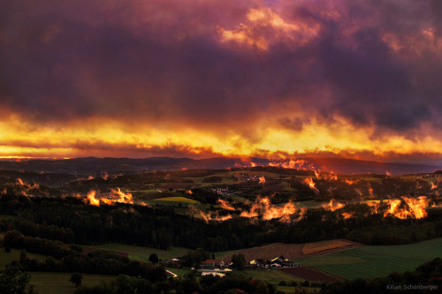 The valley is on fire - well&hellip; it&rsquo;s just sunlit fog. KilianSchoenberger.de faceb