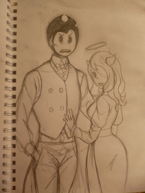 yahikuro:Alice and Benjamin ( Bendy) in my little au (wip)