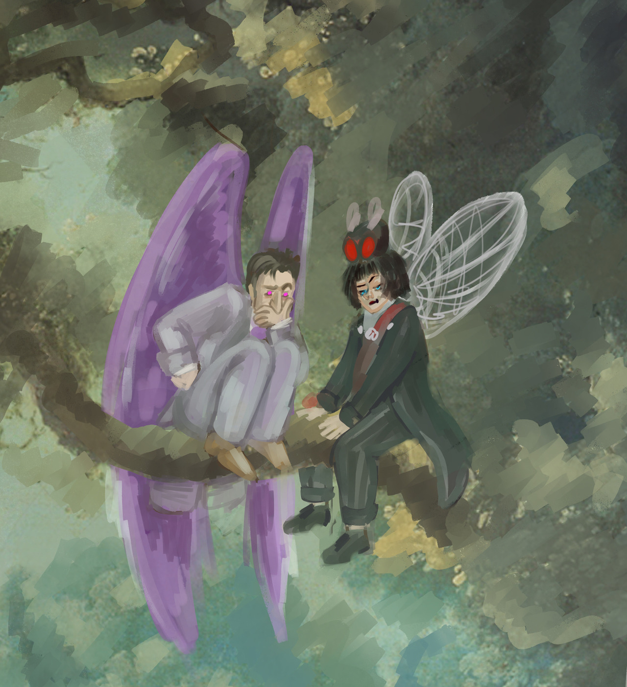 cliopadra: shoe yeet  The Swing (Jean-Honoré Fragonard) - Good Omens version Featuring