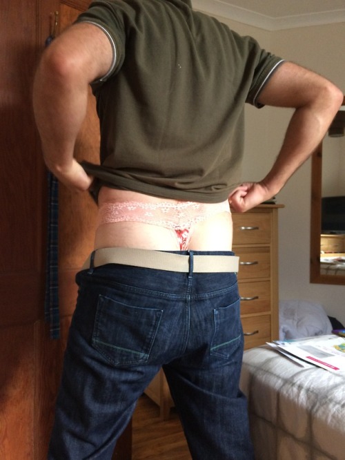 gaynnylons: panties4guys: Really starting to enjoy wearing bras and my thongs (blush) Love you in a 