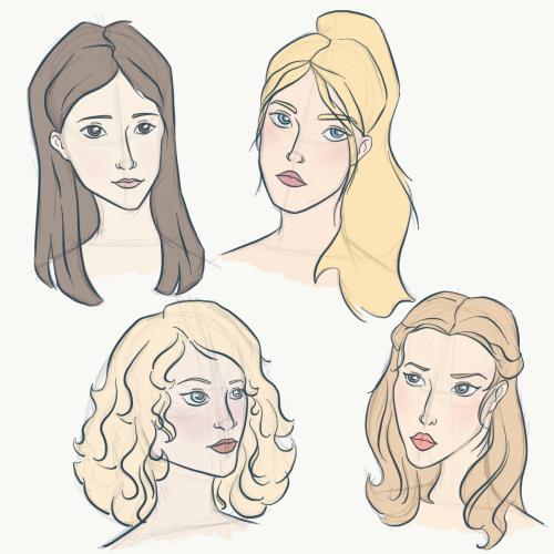 labrats-and-clonetroopers:Liz Parker, Isabel Evans, Tess Harding, &amp; Maria DeLuca sketches, R