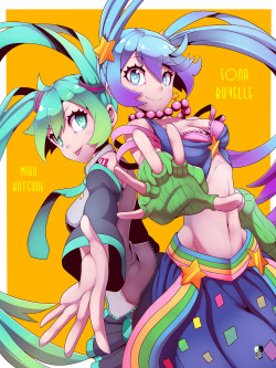 league-of-legends-sexy-girls:  SonaBuvelle X MikuHatsune by AzureBladeXIII