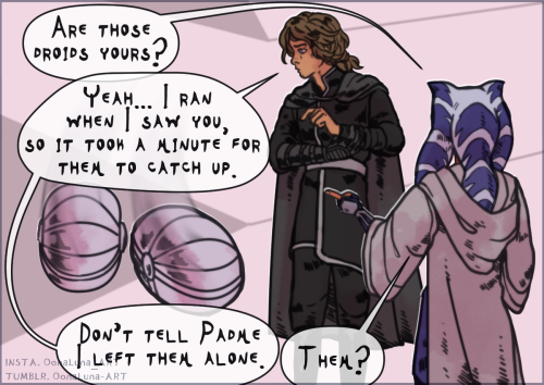 oonaluna-art:It’s the Ahsoka and Anakin reunion that they deserved.I just really love the space sibl