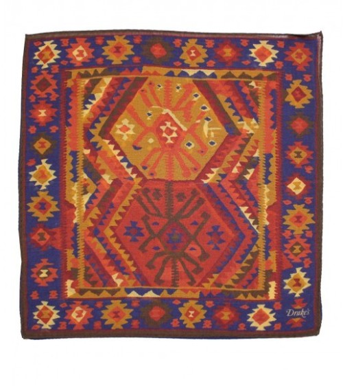 #9 - Drake’s London Kelim Print Wool/Silk Handkerchief