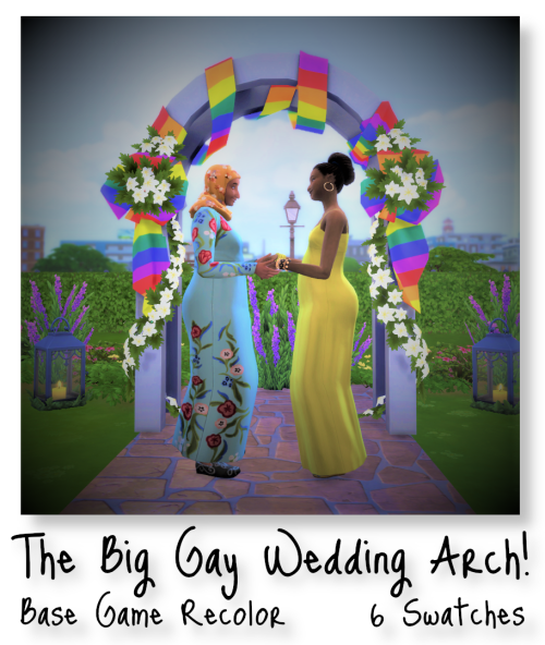 renniequeer:Sims 4 | Pride Flag Wedding ArchFlags Included:Rainbow, Lesbian Community, Bisexual, Pan