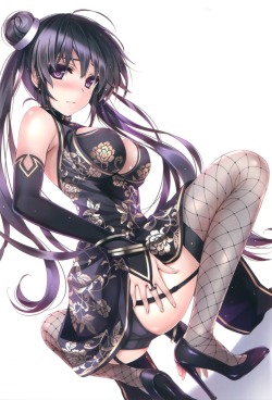 misaki kurehito fuyutsuki matsuri ass chinadress cleavage fishnets heels pantsu stockings thighhighs | #329945 | yande.re