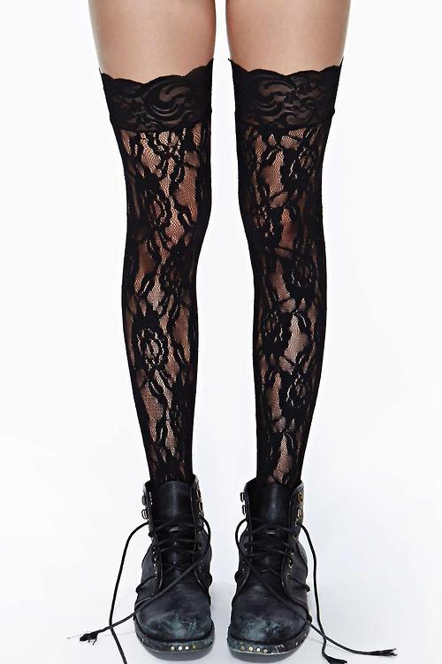 High Heels Blog wantering-blog: Lace and Boots  Lana Lace Thigh High… via Tumblr