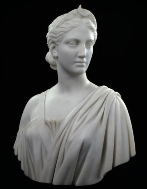 life-imitates-art-far-more: Hiram Powers (1805-1873) “Diana” (1853) Marble Neoclassical 