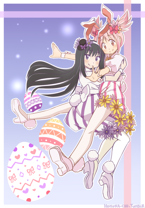 homura-chu:Happy Easter! c: I’m always happy to see all the new official art from Mado Magi, I must 