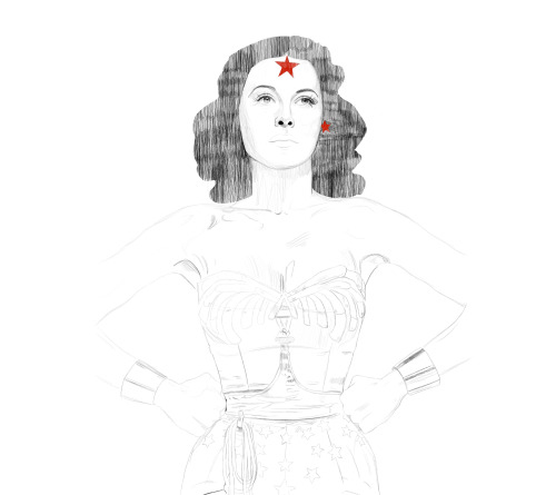 Ilustración para la exposición “Fantástica Mujer Maravilla”. E