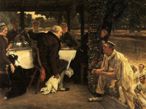 artist-tissot: The Prodigal Son In Modern Life, the Fatted Calf, 1882, James Tissot Medium: oil,canvas 
