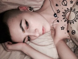 pxleprincee:  Sleepy lil space baby 🌙✨🌌