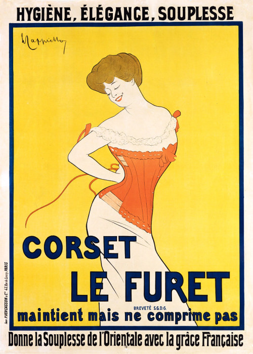 CAPPIELLO, Leonetto. Corset Le Furet maintient mais ne comprime pas, 1901. by Halloween HJB 