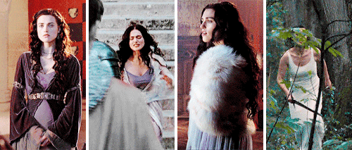 xrosheen:Morgana Pendragon’s costumes from S1 to S5 of Merlin (2008-2012)