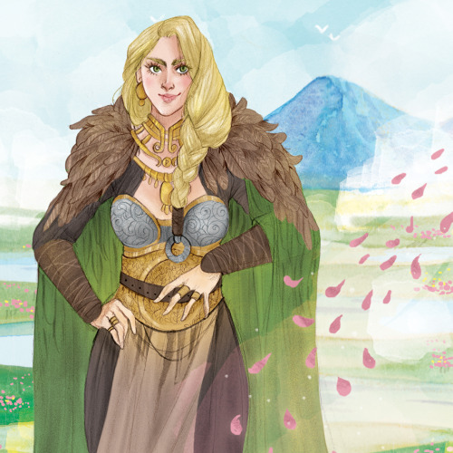 freya / nordic gods.Illustration for board game. 