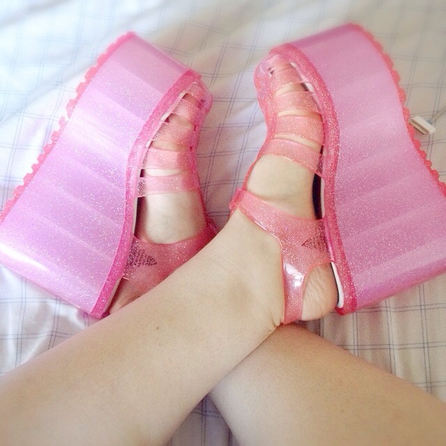 starryeyedbabydoll:  🎀UNIF Hella Jelly Platforms🎀 Super cute and comfy, they