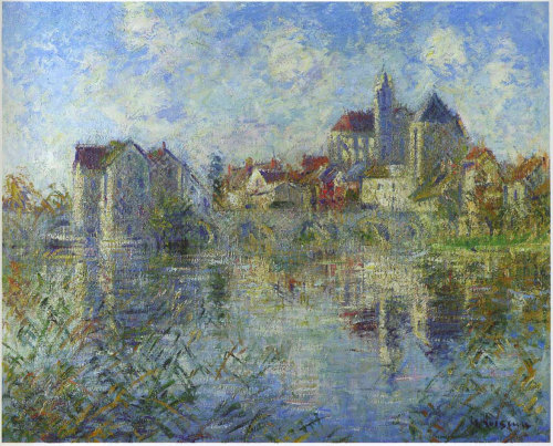 Moret on Loing and the church, Gustave Loiseau