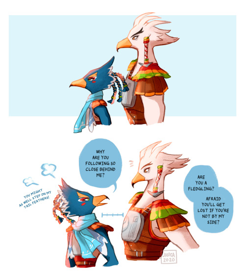 ➳ Revali and Teba (twitter / instagram)in which revali is a sassy lost child lmao✖︎ do NOT repo