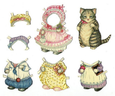 candiedsumire:Kitty Cucumber paper doll by B. Shackman &amp; Company, Inc. These loomed large in