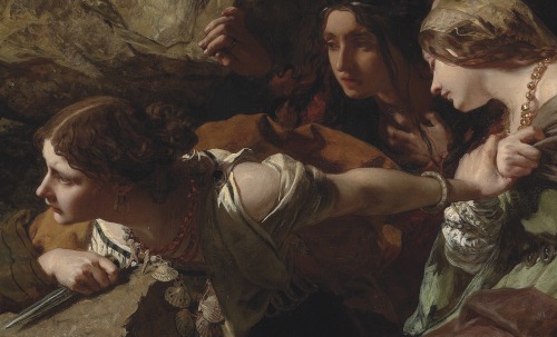 inhumanblue: [James Sant, Courage, Anxiety and Despair: watching the battle (detail), 1850 ca][