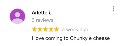 skee-ball: chuck e cheese google reviews are a freakin gold mine 