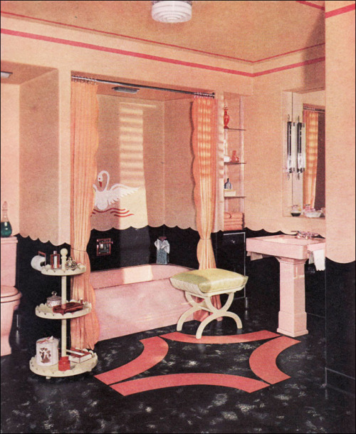 vintageeveryday:A collection of mid-century bathrooms from the 1940s for design inspiration. See mor