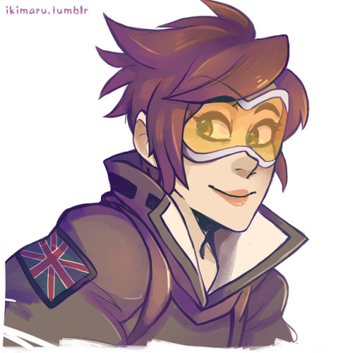 ikimaru:Tracer for the latest patreon fanart poll! 8′)(anyone who joins can vote/suggest me characte