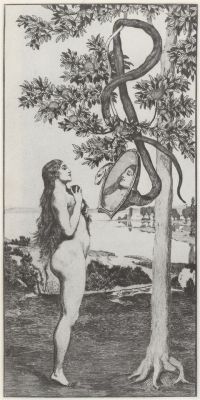 kirgiakos:  Max Klinger (1857-1920)from  “Eve and the Future”: The Serpent, c.1880.Etching and aquatint /  29.5 cm × 16 cm