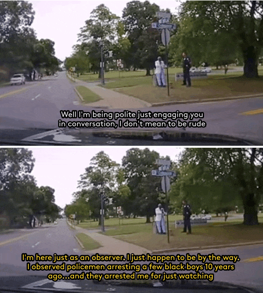 girlinabearsuit:trashgender-garbabe-nova:refinery29:Police officers have arrested a man for filming 