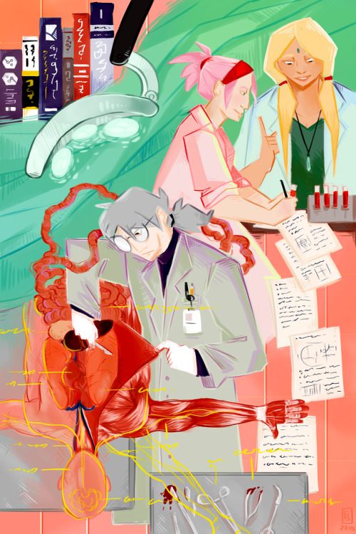 stropdraws: i can post this now, so—this was my piece for @teajikan-zines konoha high zine! it