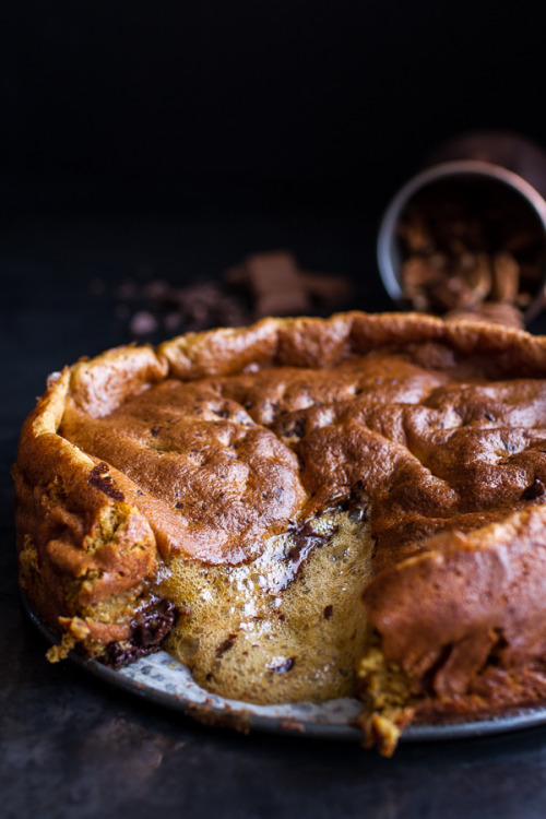 sweetoothgirl:   Incredibly Gooey Collapsing Chocolate Bourbon Pecan Pie Custard Cake  
