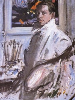 ganymedesrocks: Francis Campbell Boileau Cadell (1883 - 1937) - His Self-Portrait  amounts almost to an artistic manifesto on his part.  The whole work was rapidly and thinly painted, so that the texture and tone of the neutral ground remains visible,