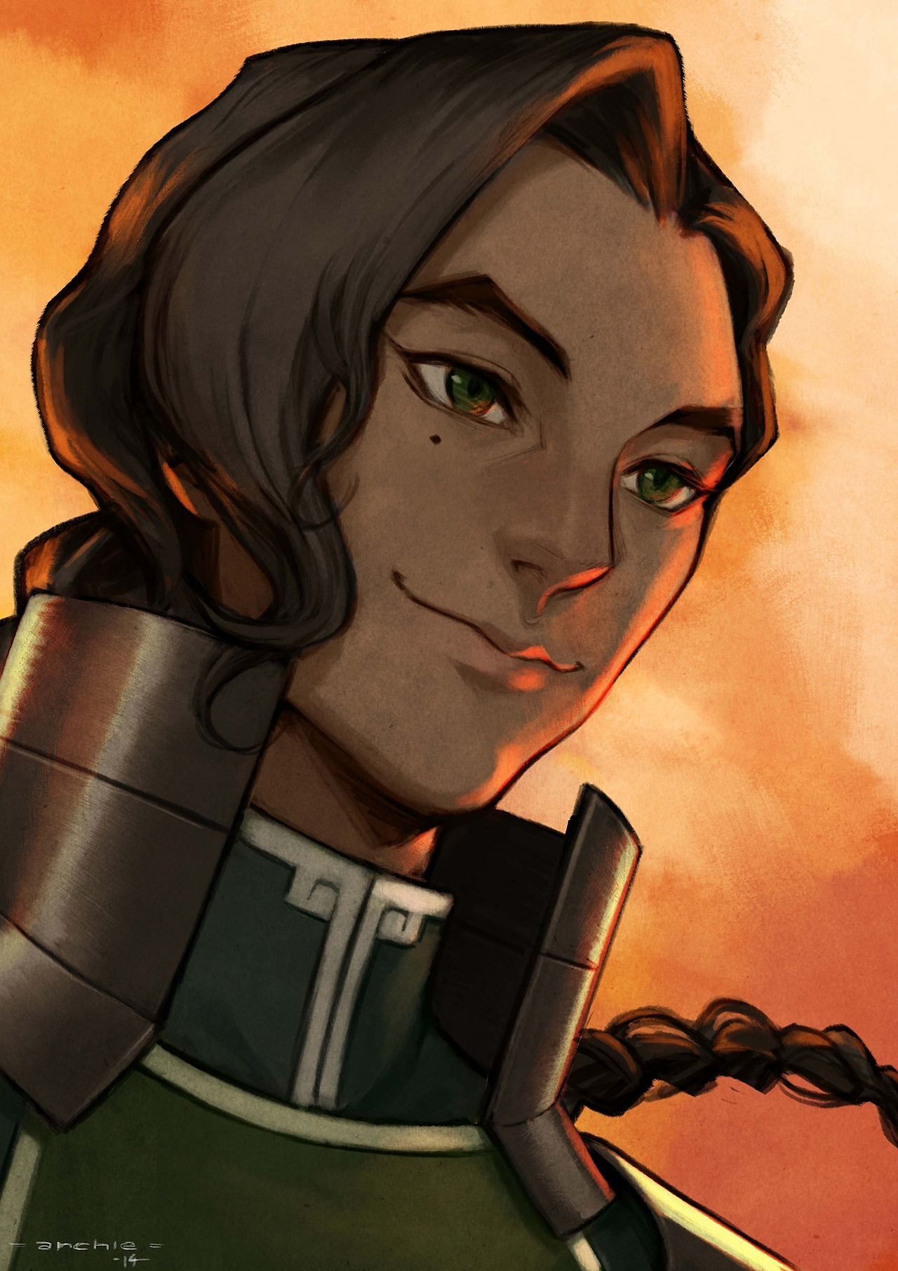 mrskuvira:  Hopeful Korra and Kuvira! Kuvira piece commissioned by me from the wonderful arcbrisse