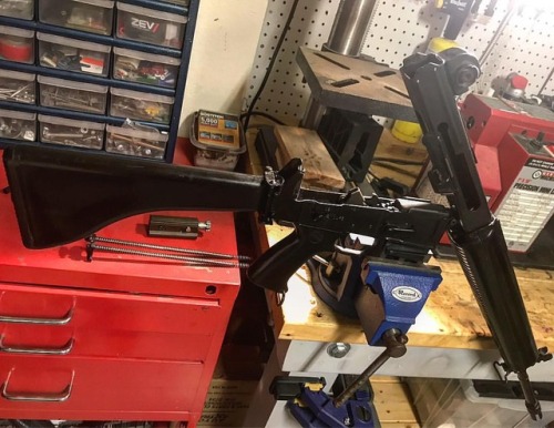 Working on an old 60’s Armalite Sterling AR-180. That’s right American designed English built Normal