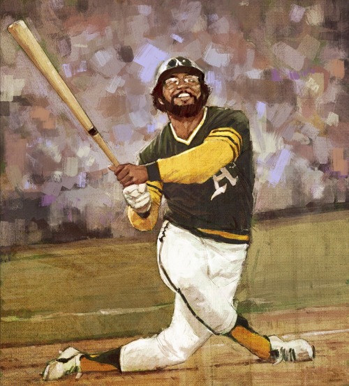 Reggie Jackson digital painting. I absolutely love Kyle&rsquo;s new brushes – they’v