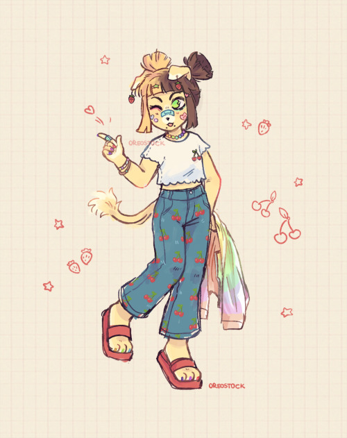 [ 1. fruits !! ]kiara wearing pretty fruit clothing ^_^first day of #fitstober, prompt by @/kiraisuk