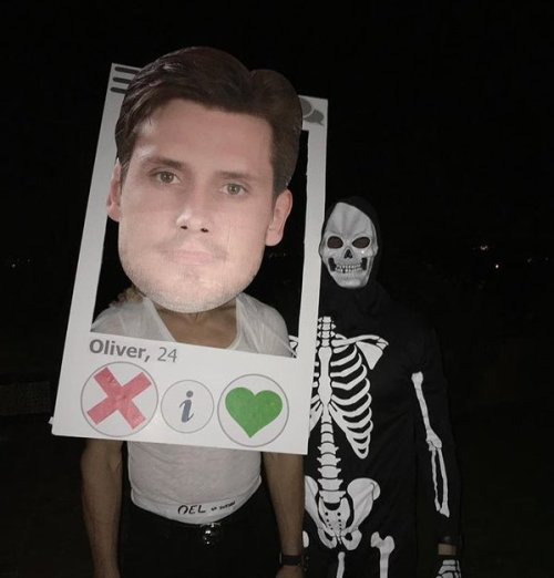 Mike Smith’s Halloween costume: Oliver Ekman-Larsson’s Tinder profile. Note the official