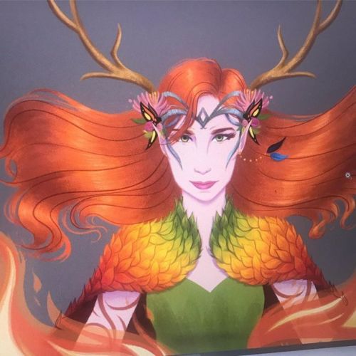 Been plugging away at a full group Vox Machina piece for a bit, here’s a sneaky peak at Keyleth ❤️#k