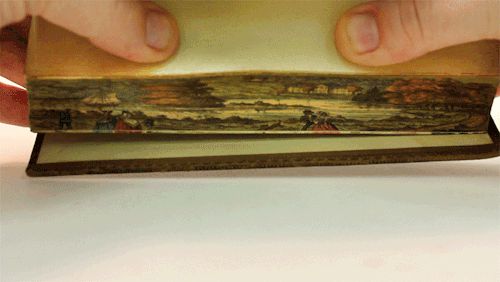 itscolossal:  Secret Fore-Edge Paintings Revealed in Early 19th Century Books at the University of Iowa 