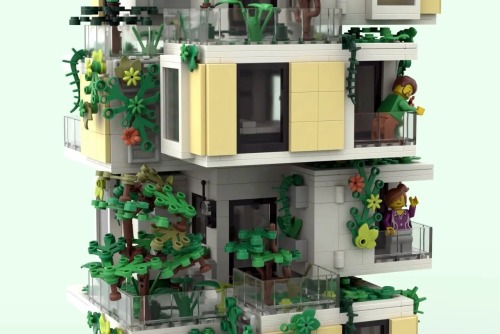  LEGO  mini replica of Stephano Boeri’s Vertical Forest, Milan, Italy,By  TheCasleFan 