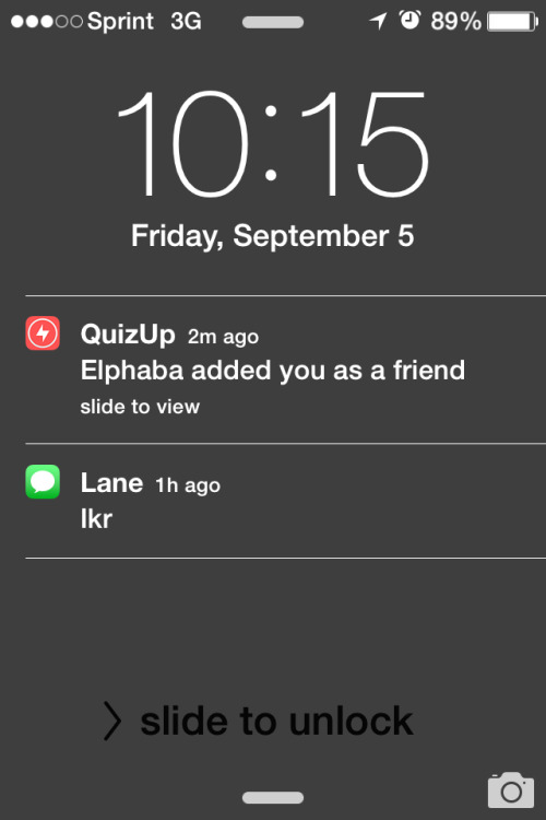 My QuizUp did this to me the other day. When I went to look at the account that I got the message fr