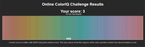 This is a fun color perception test that work colleagues made me discover: link I got 4 at work, and