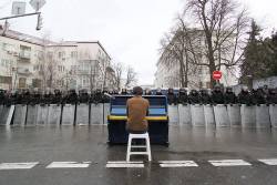 Inspirationforaskeptic:  A Pianist And Protester Makes Music For Riot Police In Ukraine.