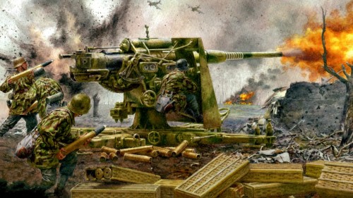 1944 08 Normandy, Luftwaffe Field Division 8,8cm Flak 37 - Steve Noon